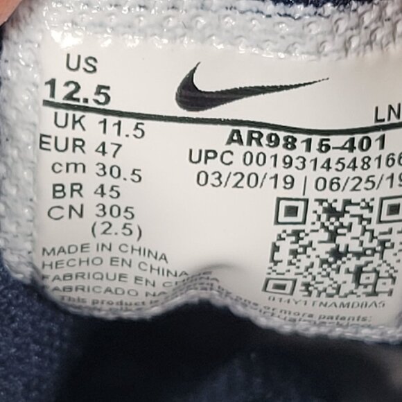 Nike Force Air Trout 6 Pro Men's Navy White Cleats AR9815-401 US Size 12.5 NWB - Picture 10 of 10